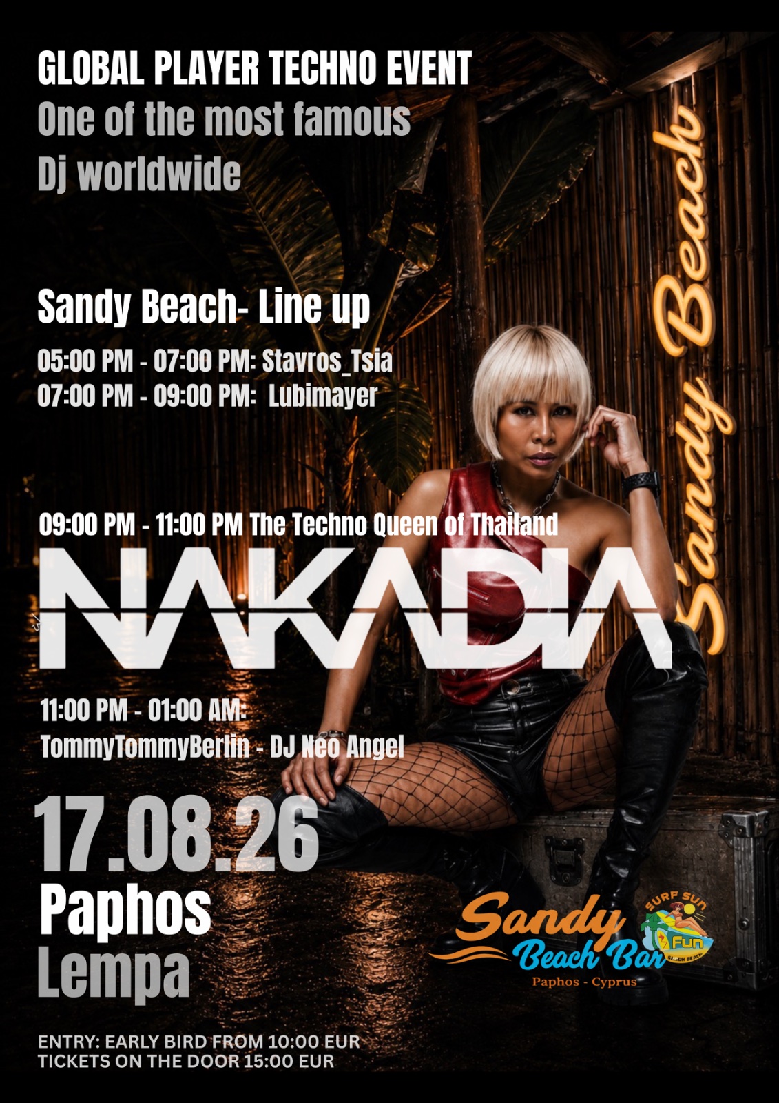 SANDY BEACH GLOBAL PLAYER EVENT - NAKADIA